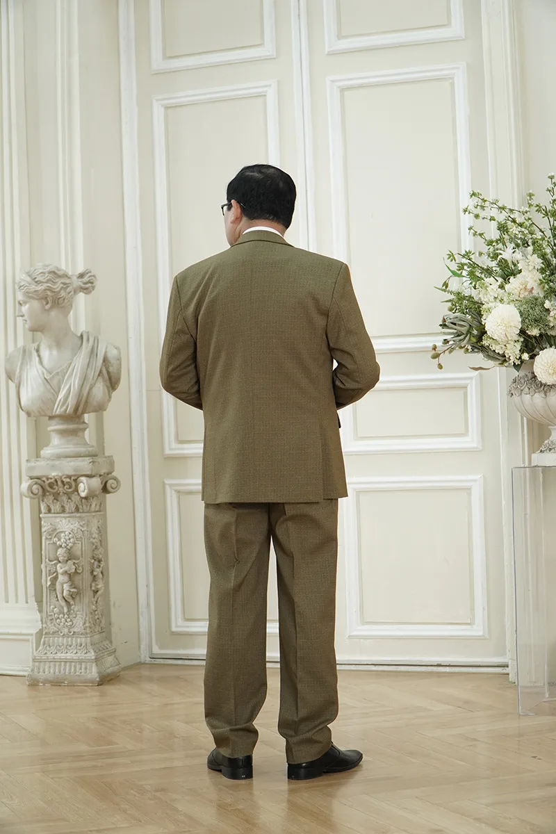 Bộ Vest Nam Trung Niên Hg61 Màu Vàng Rêu Mới Nhất 2024 9