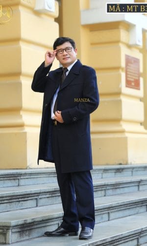 Áo Măng Tô Nam Trung Niên Manza - Màu Đen Tím Than 1