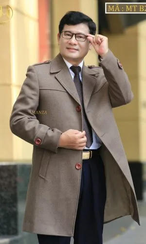 Áo Măng Tô Nam Trung Niên Manza Mã MT B2 – Màu Nâu Bò 2
