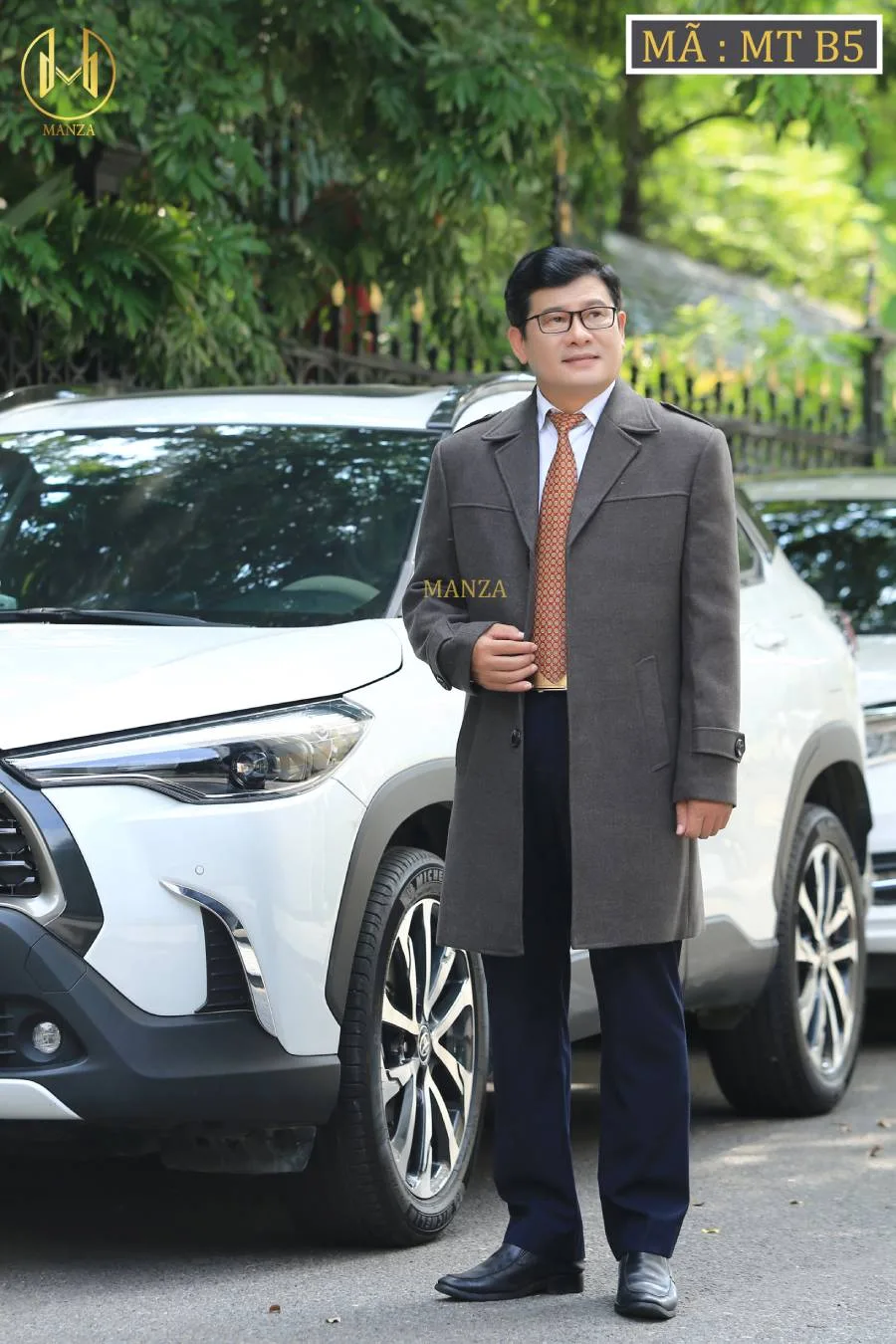 Áo Măng Tô Nam Trung Niên Manza - Màu Nâu Rêu 28 Áo Măng Tô Nam Trung Niên Manza - Màu Nâu Rêu 2