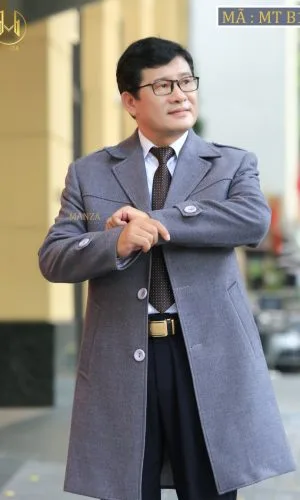 áo măng tô nam trung niên màu ghi đá mã MT-B1 2