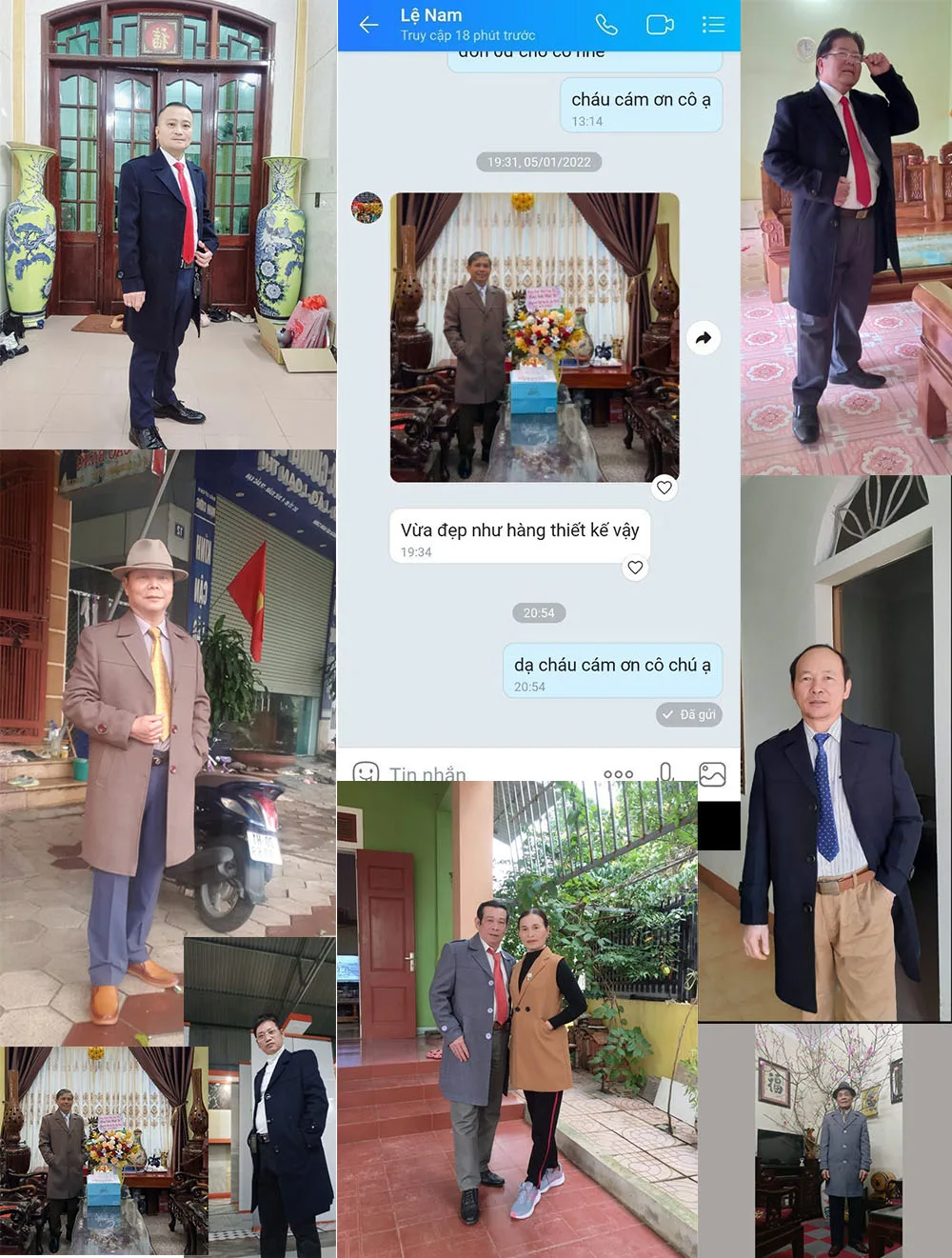 Áo Măng Tô Nam Trung Niên Manza - Màu Nâu Rêu 31 Anh Mang To Thuc Te