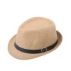 Mũ Phớt Cói Fedora Manza Luxury Nâu Nhạt