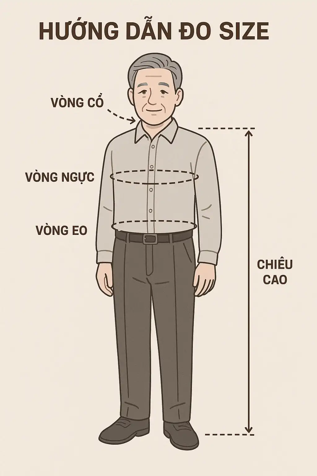 ảnh Hướng Dẫn đo Size Nam Trung Niên