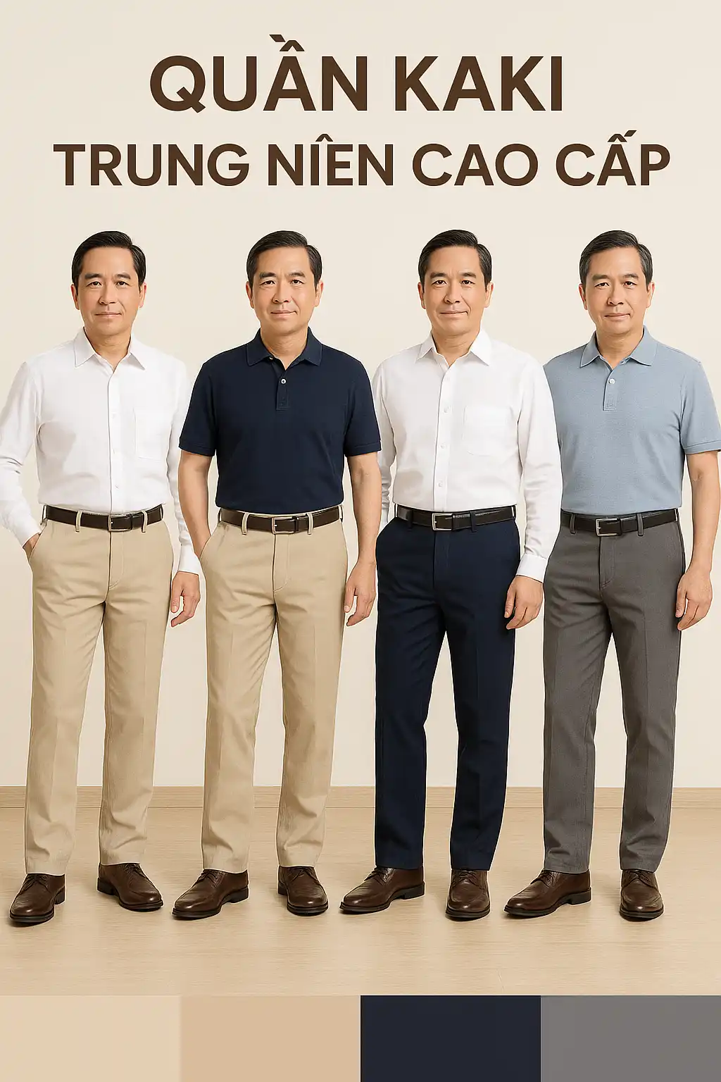 Quần Kaki Trung Niên Cao Cấp - Phong Cách Lịch Lãm 1 ảnh Bộ Sưu Tập Quần Kaki Kết Hợp Với Các Loại áo Khác Nhau