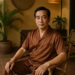 ảnh Một Quý ông Trung Niên Mặc đồ Bộ Lụa Trong Không Gian Nghỉ Dưỡng