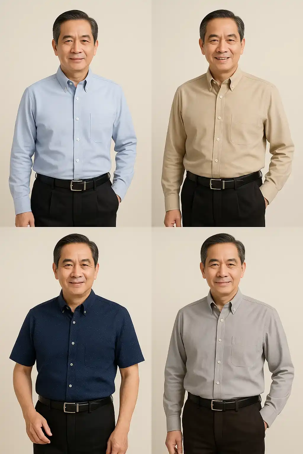 Sơ Mi Trung Niên Cao Cấp - Phong Cách Lịch Lãm Đẳng Cấp 3 Lookbook Cac Mau So Mi Trung Nien