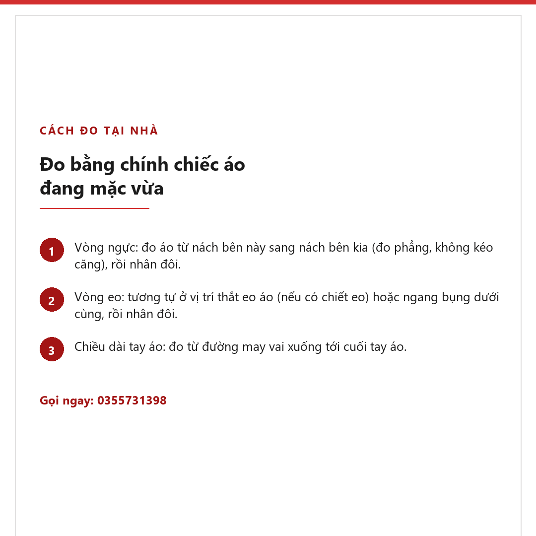 Minh họa 3 bước đo áo tại nhà để chọn size vest