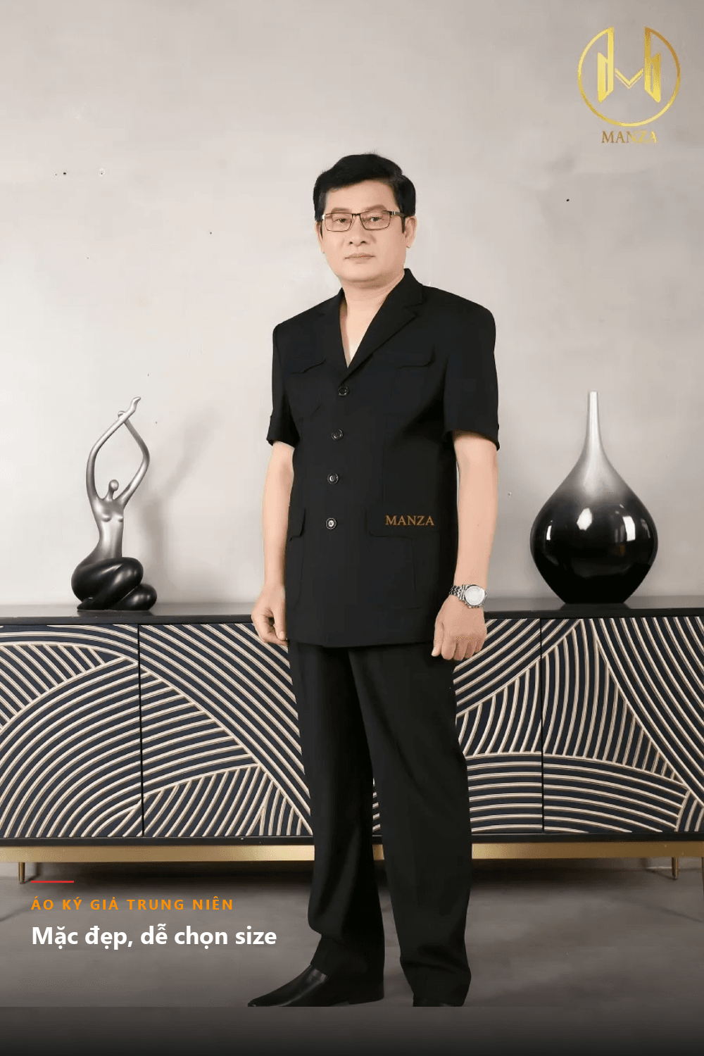 Muốn chọn áo tặng bố mà ngại hỏi thẳng "bố mặc size gì" — làm sao cho khéo 3 Áo Ký Giả Nam Trung Niên Mã 05
