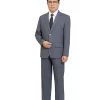 Bộ vest nam trung niên HG101, dáng toàn thân, phối sơ mi trắng và cà vạt