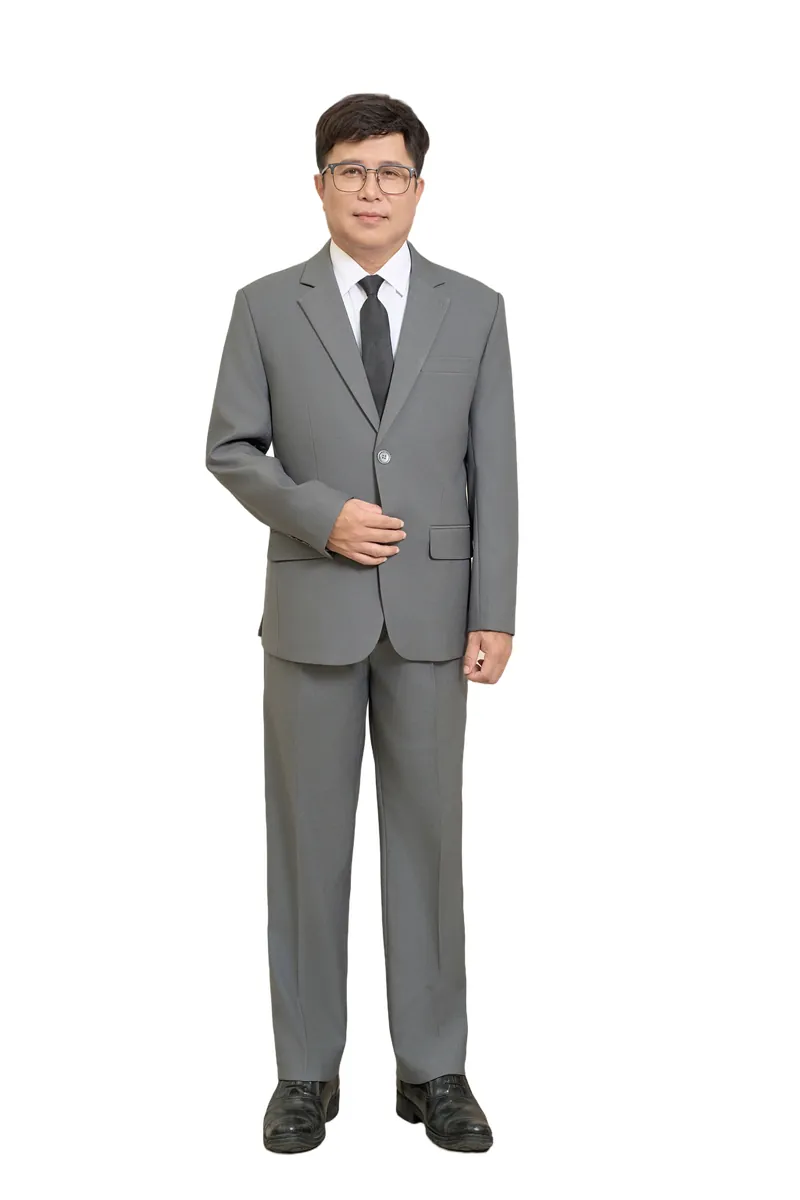 Bộ vest nam trung niên HG103, dáng toàn thân, phối sơ mi trắng và cà vạt