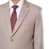 Bộ Vest Nam Trung Niên HG105 Màu Be Hồng Mới Nhất 2027 2 Cận cảnh ve áo và bề mặt vải tuýt si của vest nam trung niên HG105 màu be hồng
