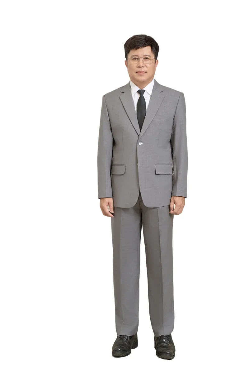 Bộ vest nam trung niên HG109, dáng toàn thân, phối sơ mi trắng và cà vạt