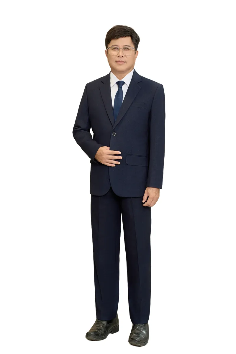 Bộ vest nam trung niên HG110, dáng toàn thân, phối sơ mi trắng và cà vạt