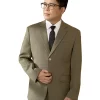 Áo vest nam trung niên HG113, khuy màu vàng đồng, túi dưới có nắp, ảnh nửa người