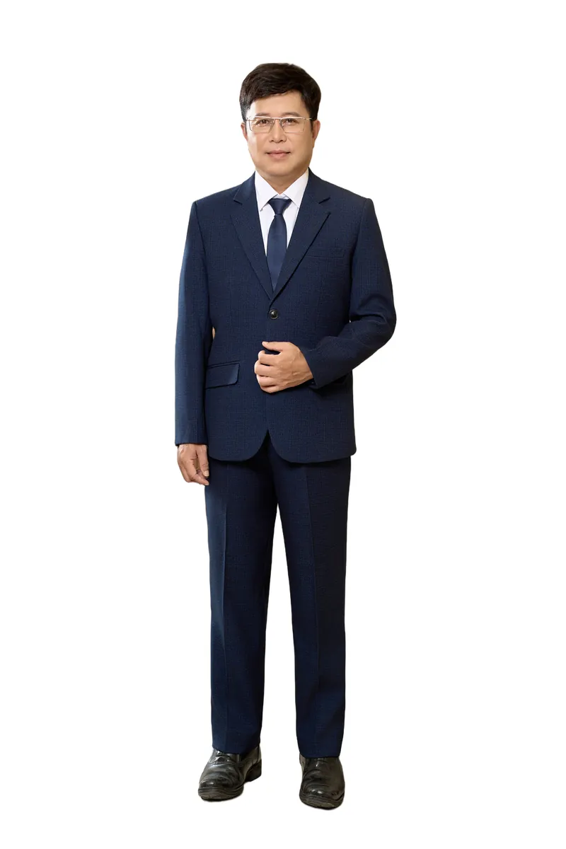 Bộ vest nam trung niên HG117, dáng toàn thân, phối sơ mi trắng và cà vạt