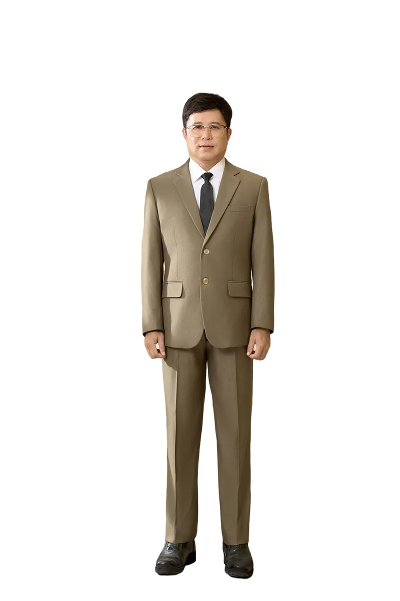 Bộ vest nam trung niên HG225, dáng toàn thân, phối sơ mi trắng và cà vạt